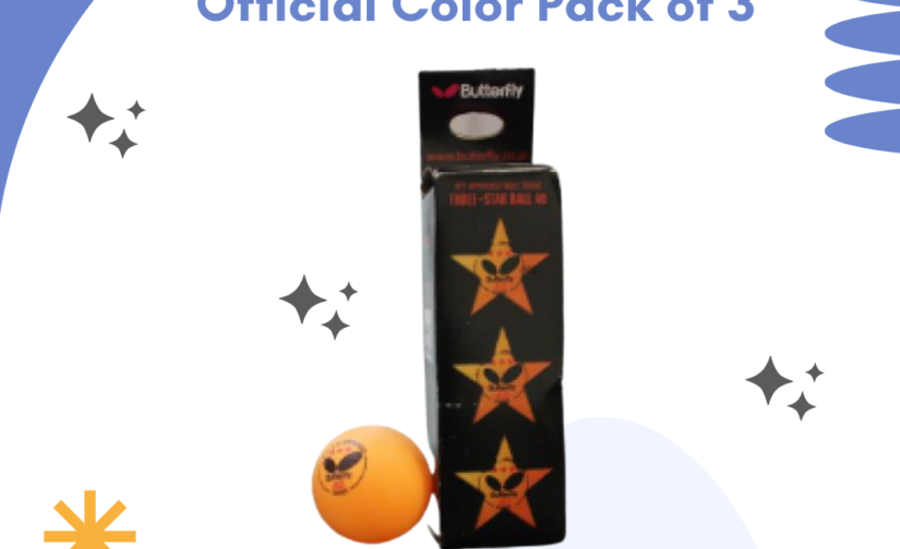 Butterfly 3-Star 40+ Table Tennis Balls – Official Color, Pack of 3