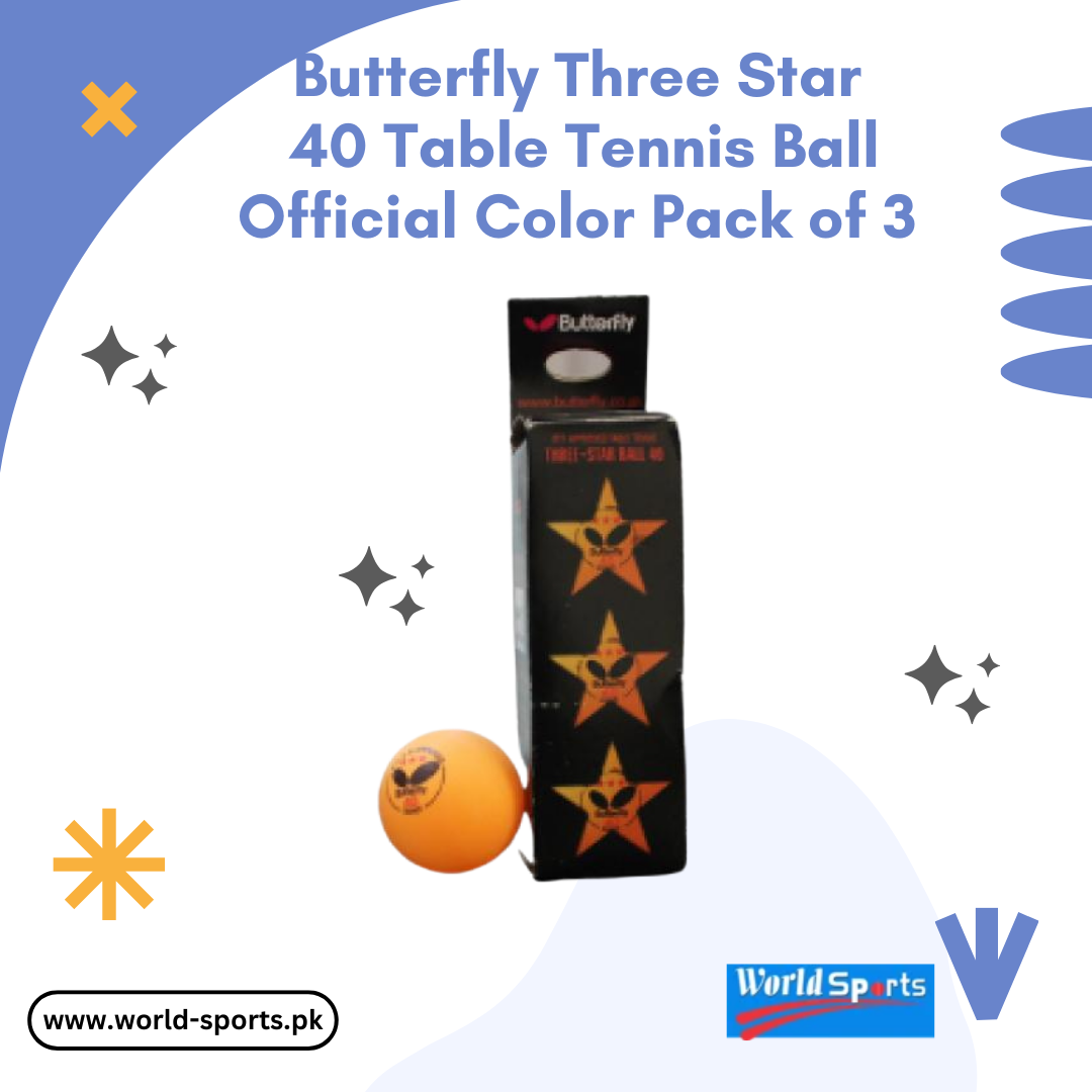 Butterfly 3-Star 40+ Table Tennis Balls – Official Color, Pack of 3