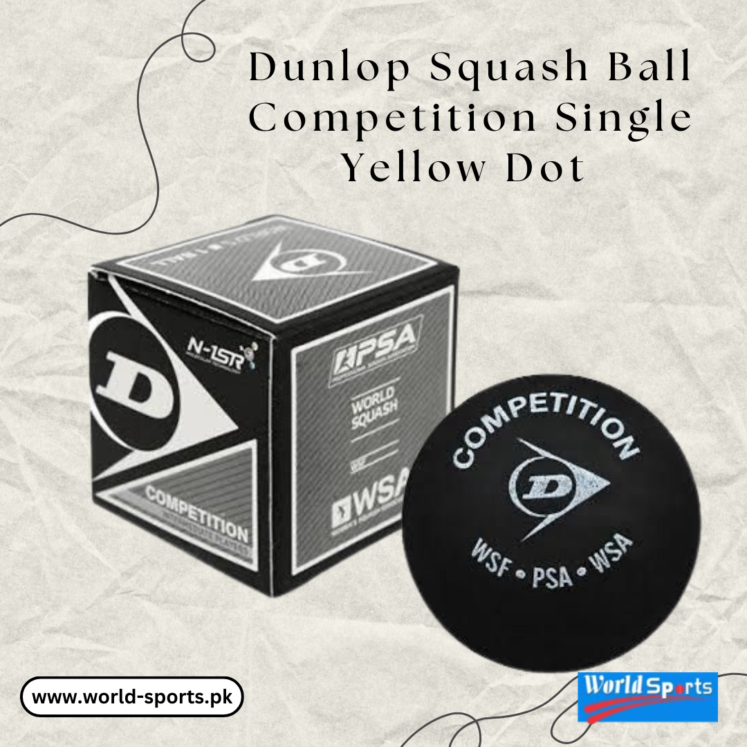 Dunlop Squash Ball Competition Single Yellow Dot – Precision Play for Intermediate Players