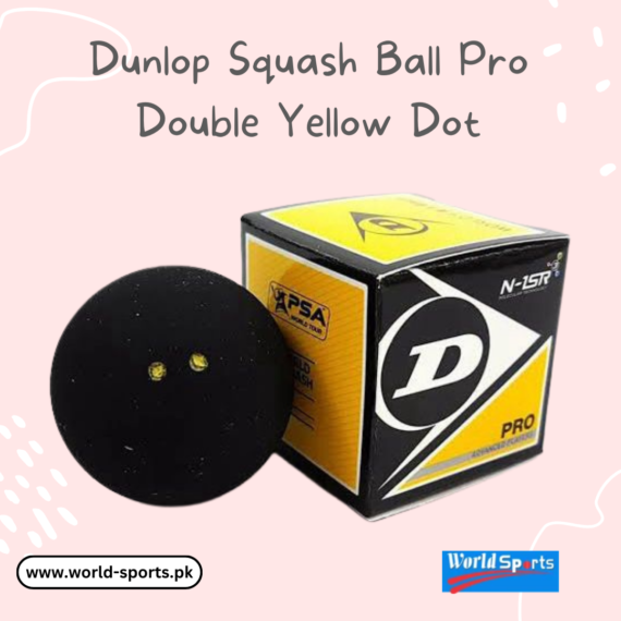 Dunlop Squash Ball Pro Double Yellow Dot – Professional-Grade Performance