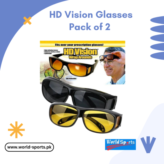 HD Vision Glasses – Pack of 2, High-Definition Clarity for Day and Night