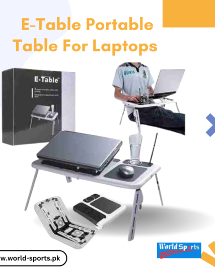 E-Table Portable Laptop Table – Adjustable, Foldable Desk for Comfortable Computing Anywhere