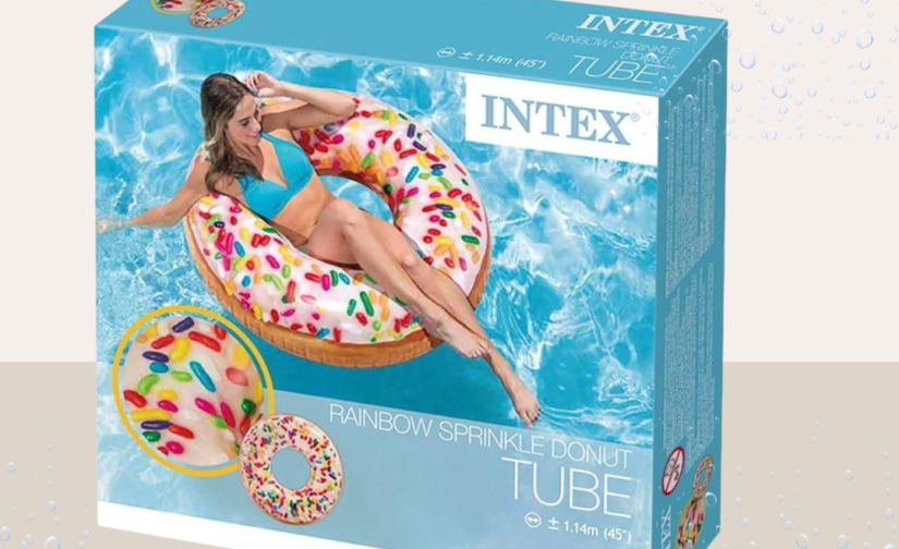 Rainbow Sprinkle Donut Swim Tube – Fun Inflatable Pool Float