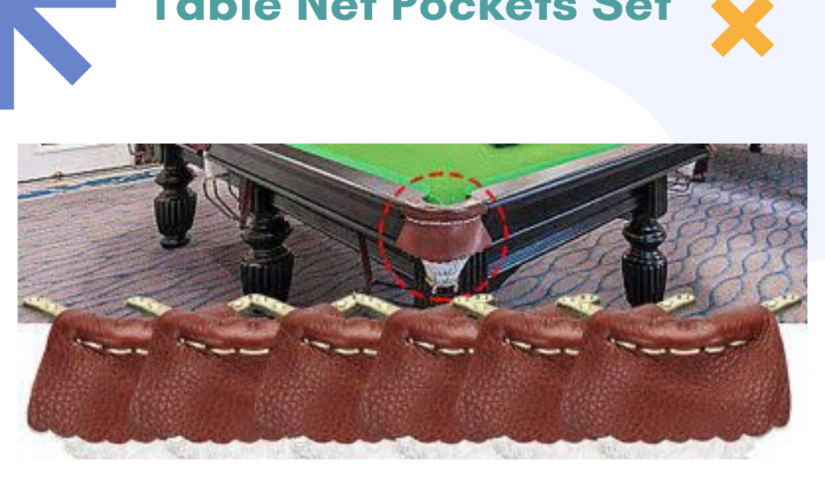 6pcs Leather Snooker Table Net Pockets Set – Durable Replacement Billiard Pockets for 8ft & 9ft Tables