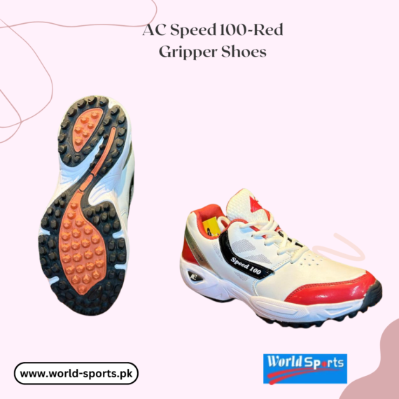 AC Speed 100 Red Gripper Shoes - High-Performance Sports Footwear