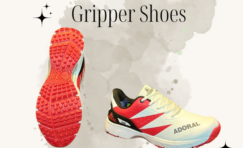 Adoral Jeet Red Gripper Shoes - Performance Sports Footwear for Speed, Grip, and Comfort