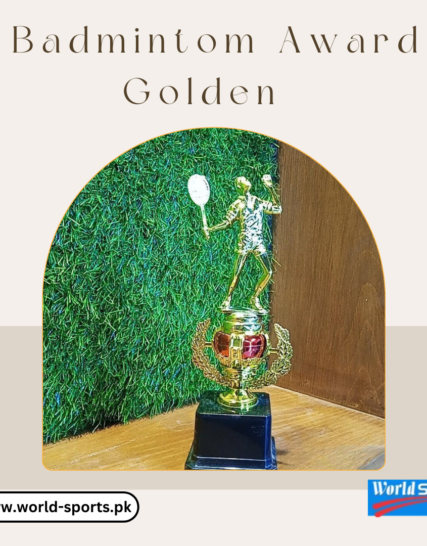 Golden Badminton Award Trophy – Premium Gold-Plated Badminton Recognition Award