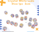 Crystal White Ludo Dice (1 pc, 2 cm) – Premium Quality Dice for Board Games