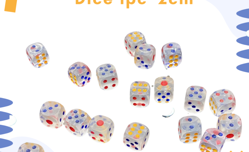 Crystal White Ludo Dice (1 pc, 2 cm) – Premium Quality Dice for Board Games