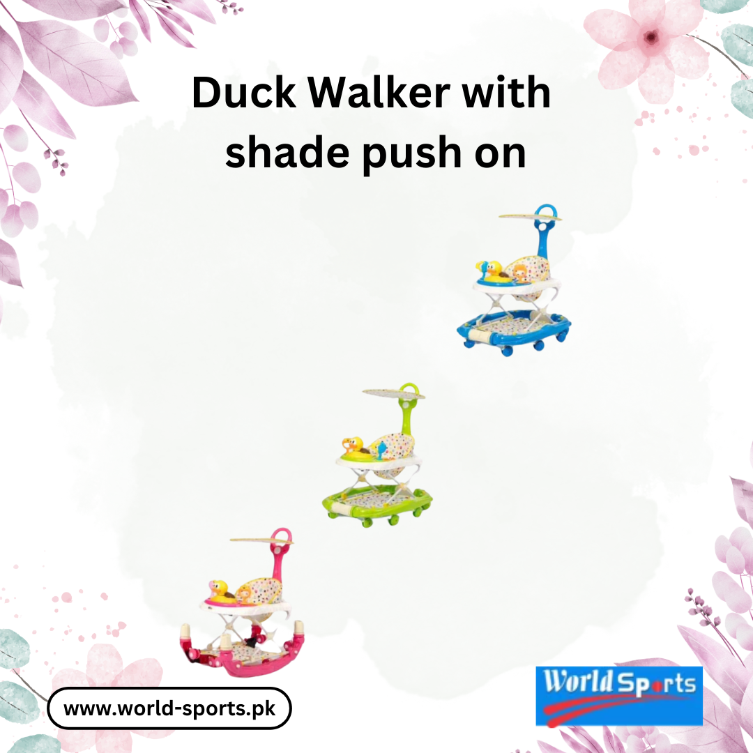 Duck Walker with Shade Push-On | Safe and Fun Baby Walker with Sunshade