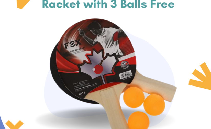 Fox Table Tennis Racket Pair with 3 Free Balls | Perfect for Beginners and Casual Play