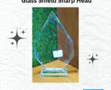 Glass Shield Sharp Head – Elegant Glass Award with Unique Sharp-Edge Design for Achievements