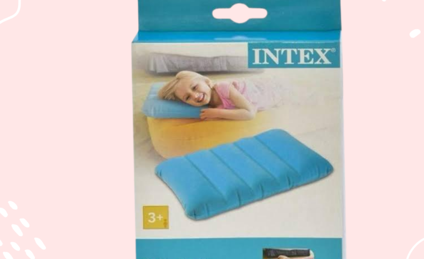 Intex 68676NP Inflatable Medium Pillow – Portable Travel Pillow (17” x 11” x 3.5”)