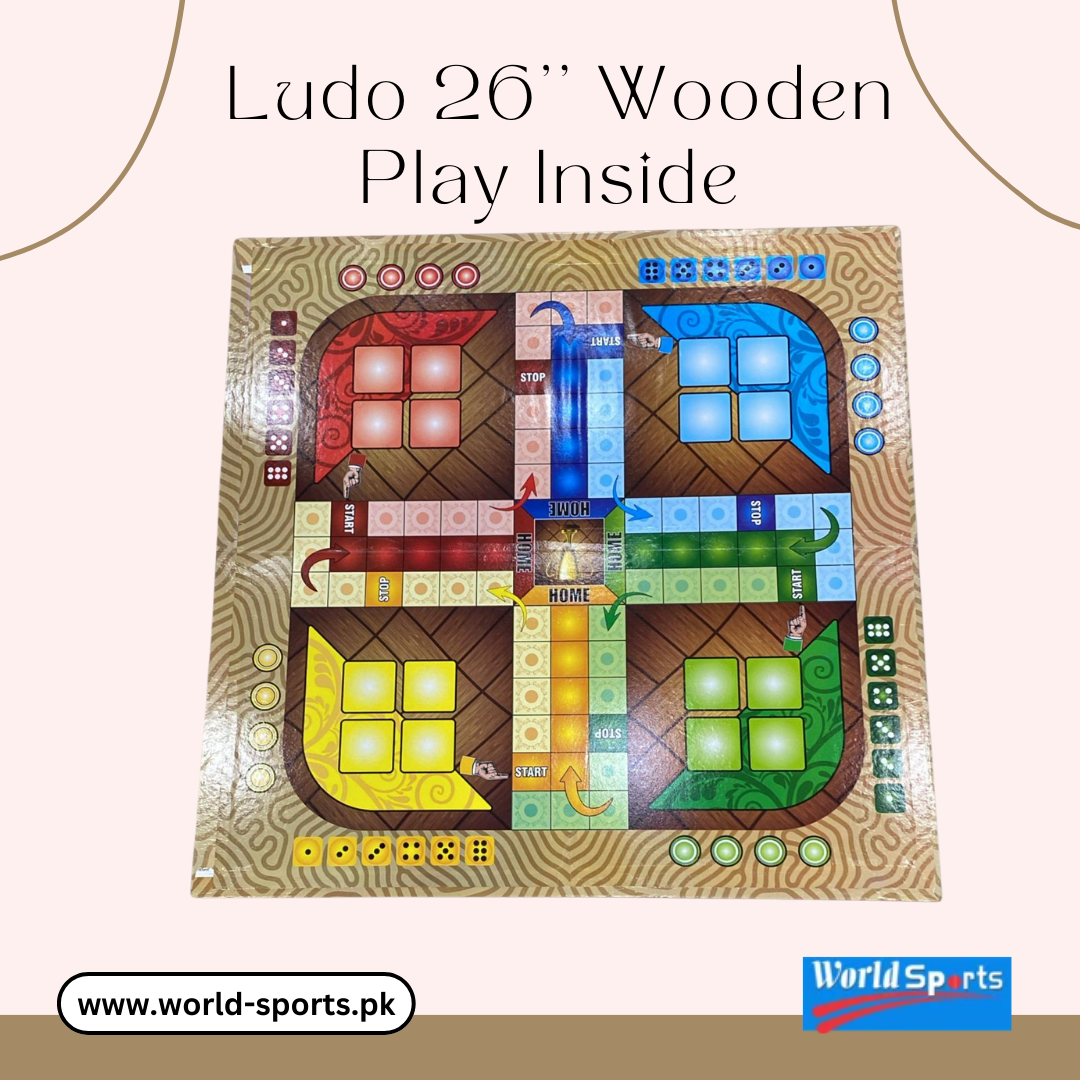 26’’ Ludo Board Game – Extra-Large Wooden Ply Inside for Ultimate Family Fun