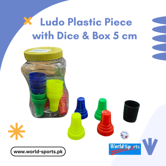Ludo Plastic Pieces with Dice & Box (5 cm) – Ultimate Game Accessory Set