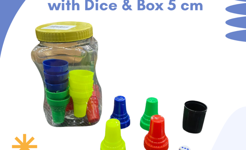 Ludo Plastic Pieces with Dice & Box (5 cm) – Ultimate Game Accessory Set