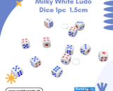 Milky White Ludo Dice (1 pc, 1.5 cm) – Classic Game Die for Ludo & Board Games
