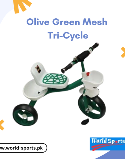 Olive Green Mesh Tri-Cycle | Kids 3-Wheeled Tricycle with Mesh Basket