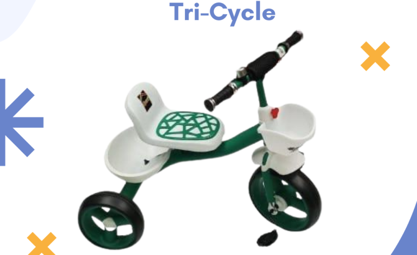 Olive Green Mesh Tri-Cycle | Kids 3-Wheeled Tricycle with Mesh Basket