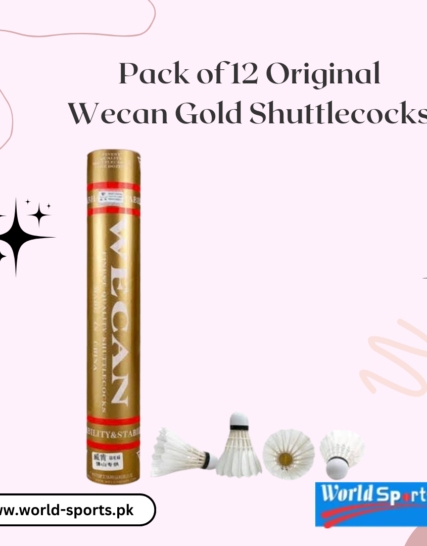 Pack of 12 Original Wecan Gold Shuttlecocks - Premium Badminton Feather Shuttles for Precision Play
