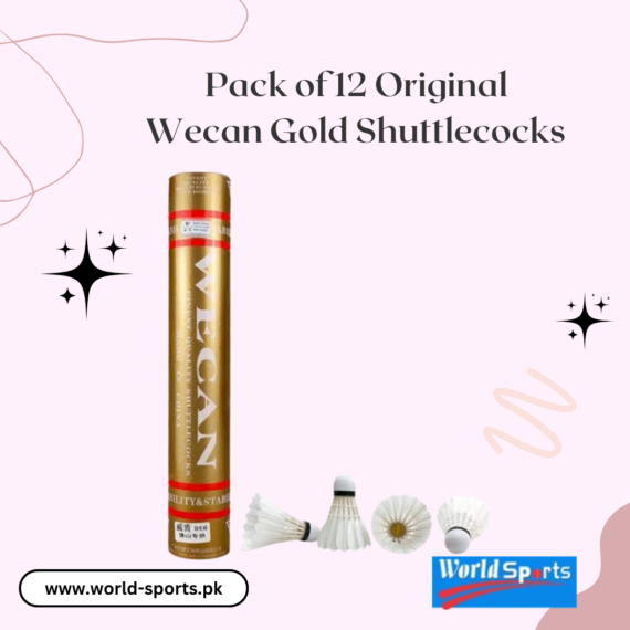 Pack of 12 Original Wecan Gold Shuttlecocks - Premium Badminton Feather Shuttles for Precision Play