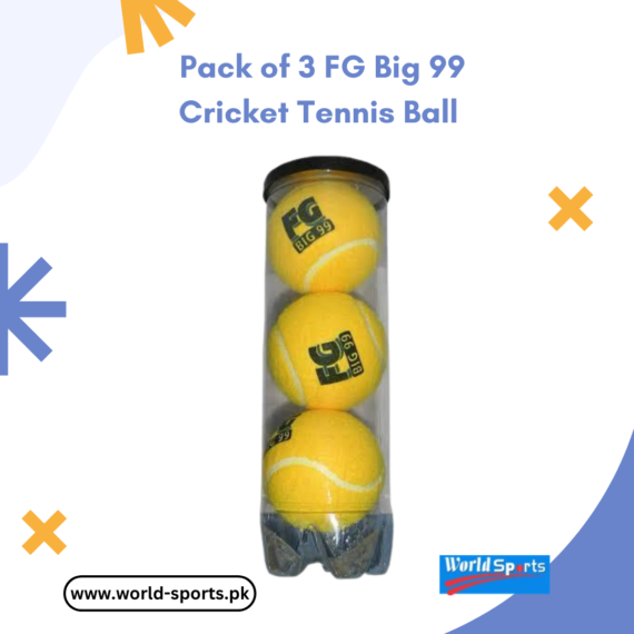 Pack of 3 FG Big 99 Cricket Tennis Balls – Premium Quality Durable Balls for Cricket Practice & Matches