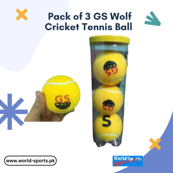 Pack of 3 GS Wolf Cricket Tennis Balls – Premium Quality Cricket Balls for Training & Practice