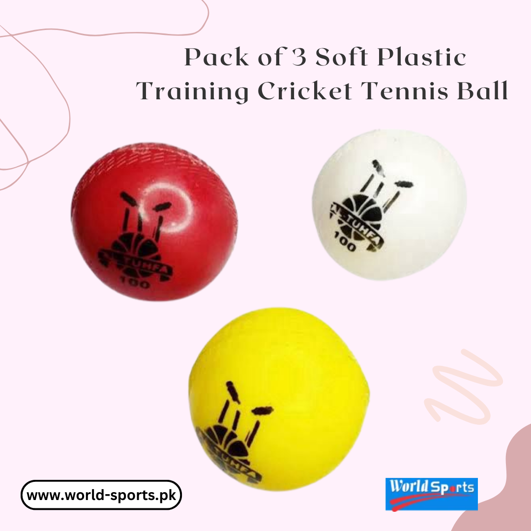 Pack of 3 Soft Plastic Training Cricket Tennis Balls – Lightweight & Durable Balls for Cricket Practice