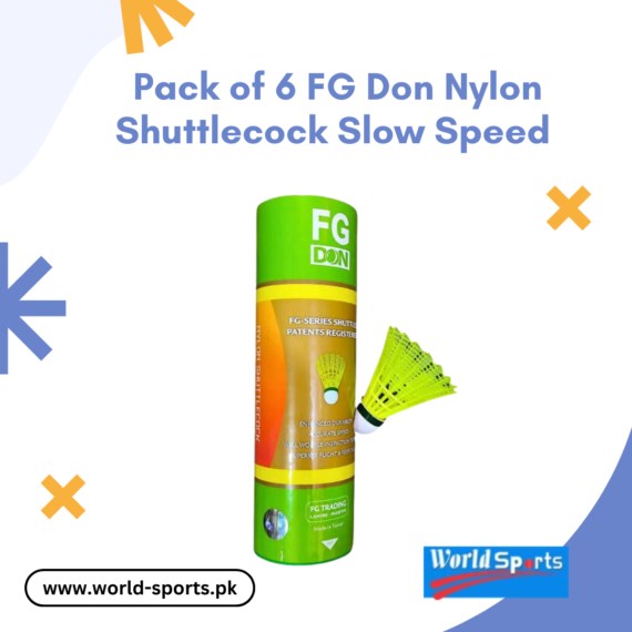 Pack of 6 FG Don Nylon Shuttlecock | Slow Speed Durable Shuttlecocks for Badminton
