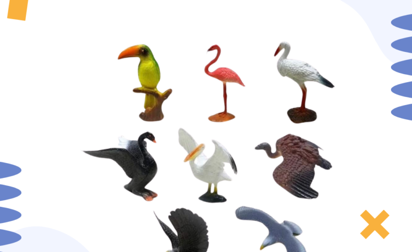 Pack of 8 Birds and Animals Set | Realistic Animal Figurines for Kids & Collectors