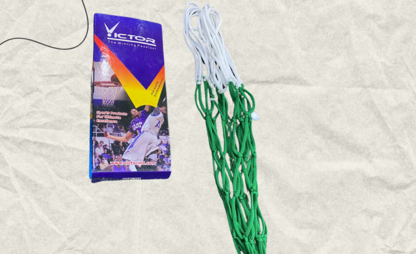 Pair of Victor Basketball Net – Green-White Durable Netting for Enhanced Performance