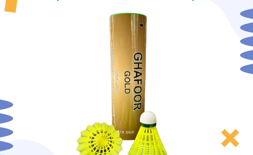 Pack of 6 Ghafoor Gold Green Nylon Shuttlecocks - Slow Speed | Premium Badminton Birdies
