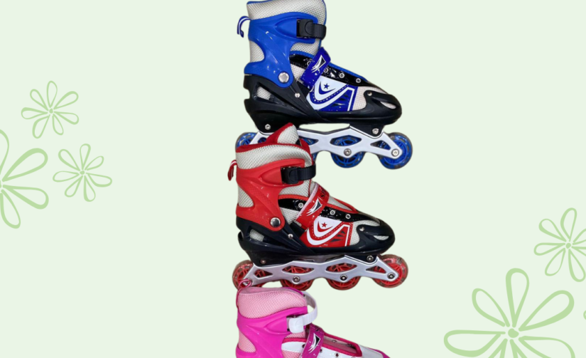 Adjustable Inline Skate Shoes with 4 Wheels