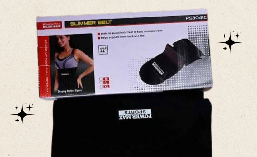 PowerMax Slimmer Belt PS3041C | 12" Adjustable Waist Trimmer for Enhanced Fitness