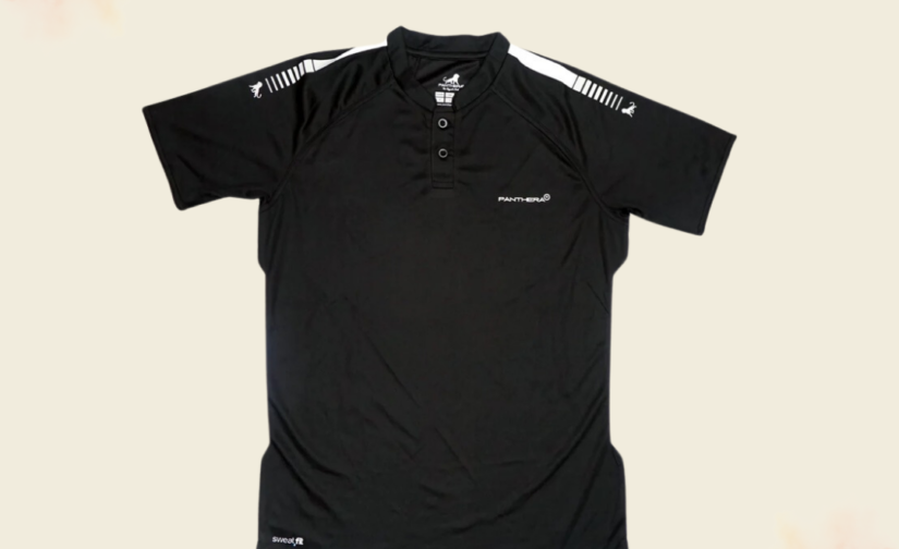 Men’s Ban Collar Mesh T-Shirt – Breathable, Stylish Athletic Tee