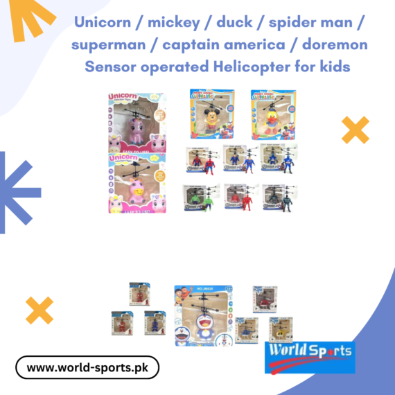 Sensor Operated Helicopter for Kids | Unicorn, Mickey, Duck, Spider-Man, Superman, Captain America, Doremon Designs