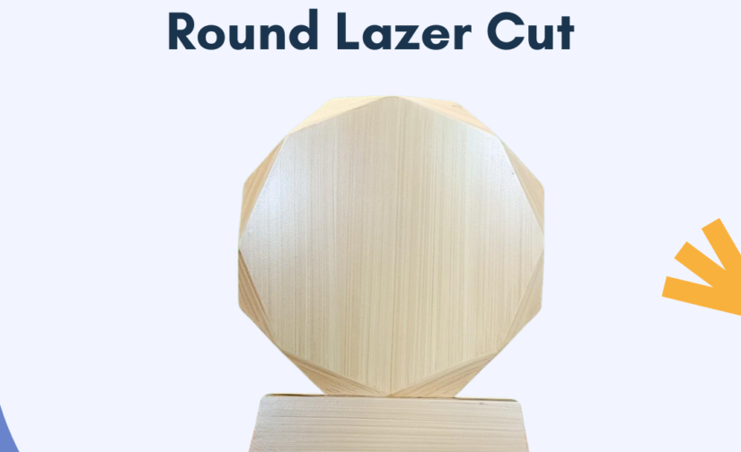 Wooden Shield Round Laser Cut – Customizable Wooden Trophy with Elegant Design