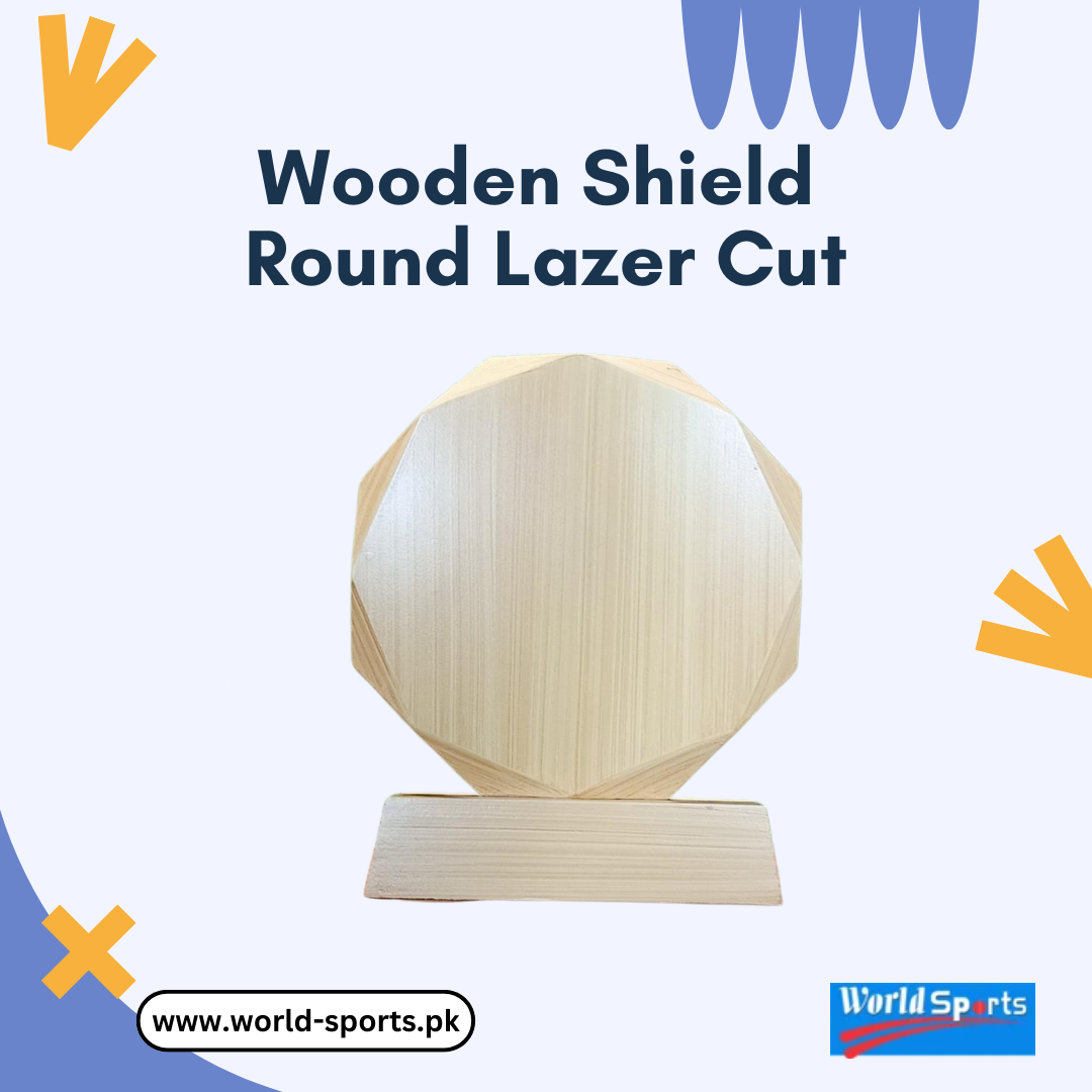 Wooden Shield Round Laser Cut – Customizable Wooden Trophy with Elegant Design