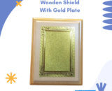Wooden Shield with Gold Plate – Premium Trophy Shield for Awards & Recognition