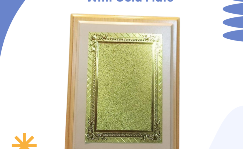 Wooden Shield with Gold Plate – Premium Trophy Shield for Awards & Recognition