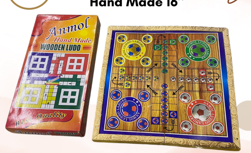 Anmol Wooden Ludo Hand-Made 16’’ – Premium Traditional Board Game