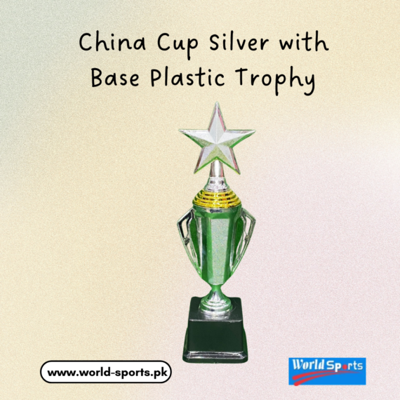 China Cup Silver with Black Base Plastic Trophy – Elegant Award for Recognition and Achievement