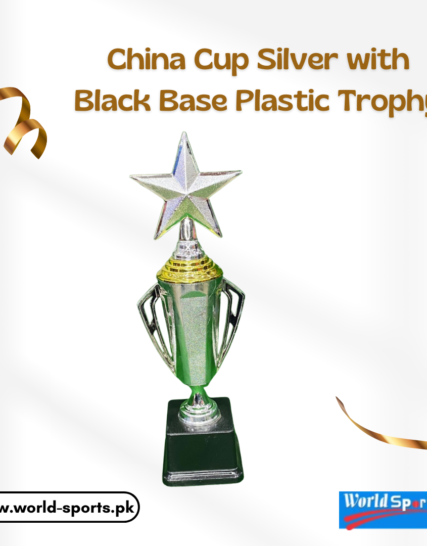 China Cup Silver with Black Base Plastic Trophy – Elegant Recognition Award for Celebrating Excellence