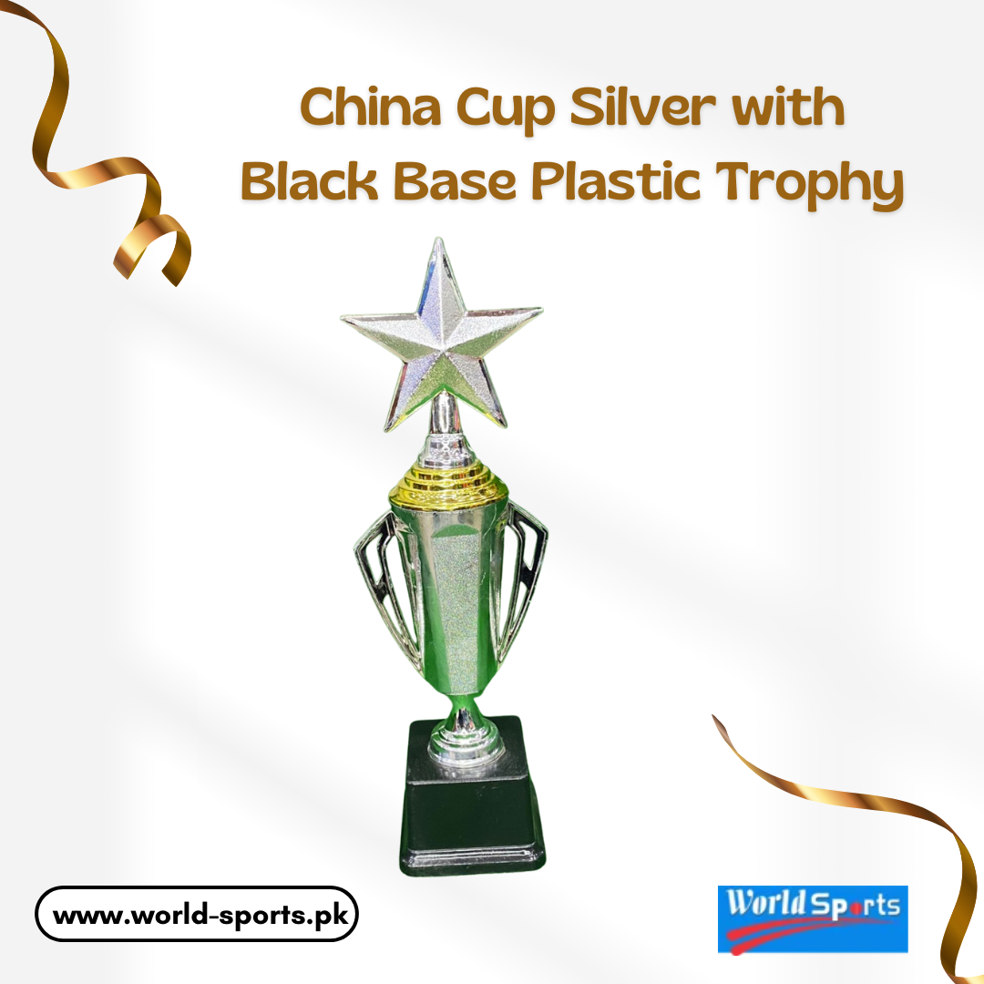 China Cup Silver with Black Base Plastic Trophy – Elegant Recognition Award for Celebrating Excellence