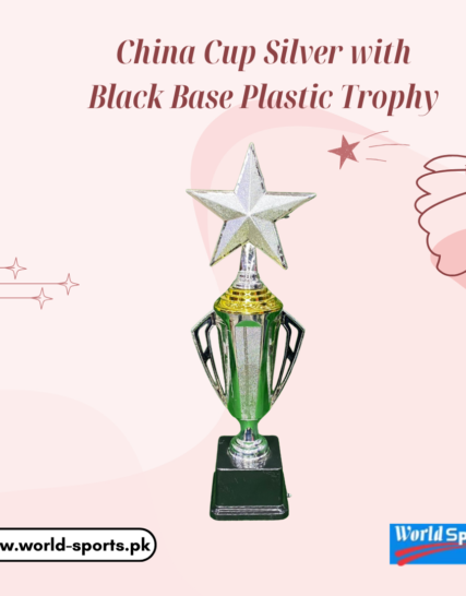 China Cup Silver with Black Base Plastic Trophy – Elegant Award for Recognition and Achievement