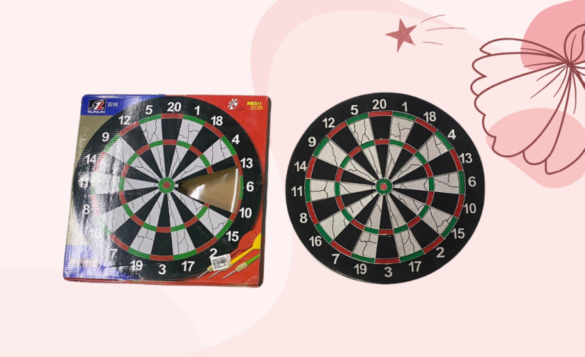 Dart Board with Pin Darts 15’’ – Classic Dart Game Set for Kids and Adults