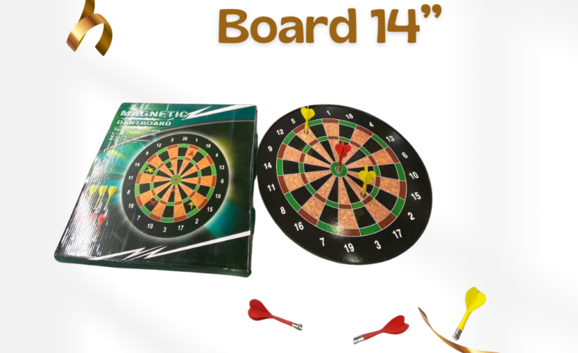 Magnetic Dart Board 14’’ – Safe and Durable Magnetic Dart Game for Kids and Adults