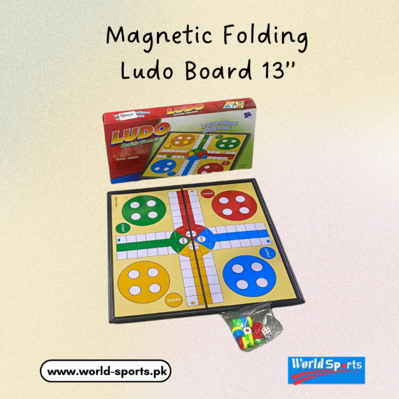 Magnetic Folding Ludo Board 13" - Portable Ludo Game with Magnetic Pieces, Ideal for Travel and Family Fun
