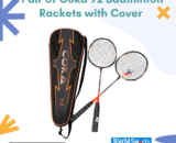 Pair of Coka 92 Badminton Rackets with Cover – Lightweight and Durable Rackets for High-Performance Play