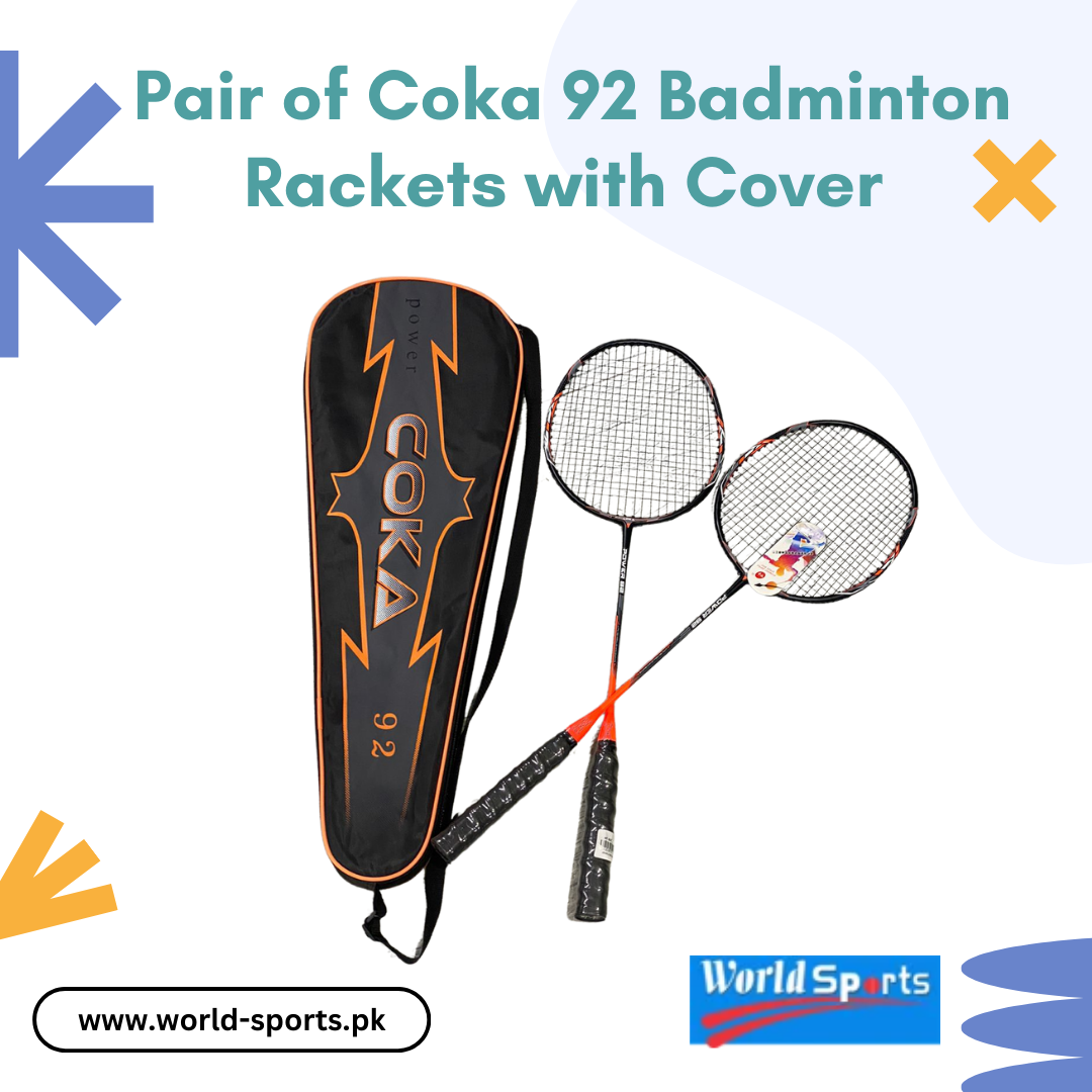Pair of Coka 92 Badminton Rackets with Cover – Lightweight and Durable Rackets for High-Performance Play
